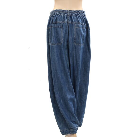 Free People Pull On Boyfriend Jeans Pants Harem Paper Bag Cotton XXS New 276590 - Picture 3 of 4